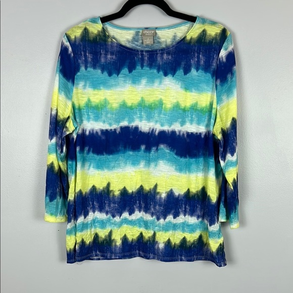 Chico's Multicolor Tie-Dye Women's Top Size 2 - Picture 2 of 9
